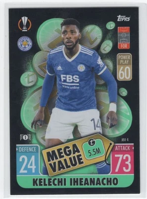 2021 Topps Match Attax Mega Value * Kelechi Iheanacho Leicester City #MV-4 - Image 1 of 2