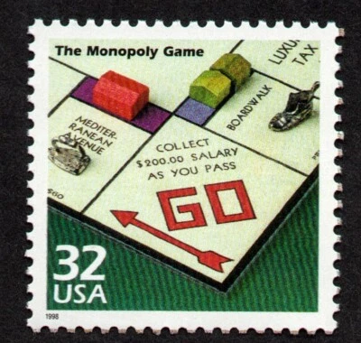 USA, SCOTT # 3185-O, MNH MONOPOLY WORLD'S FAMOUS BOARD GAME, CELEBRATE CENTURY - Image 1 of 2