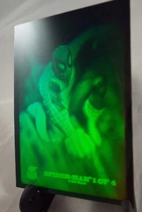 MARVEL UNIVERSE SERIES 5 1994 HOLOGRAM CARD 1 OF 4 SPIDER-MAN (green) - Picture 1 of 3