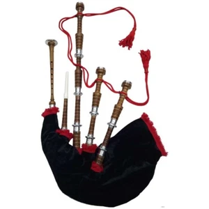 Scottish Highland Bagpipe Full Size Silver Mounts Natural Finish With Tutor Book - Picture 1 of 1