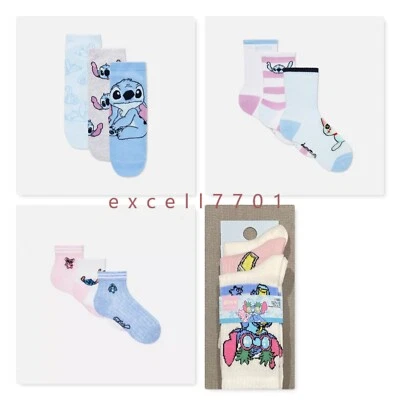 Primark Disney's Lilo & Stitch Trainer/Ribbed/Crew Socks Xmas Gift 4-8 One Size - Image 1 of 4