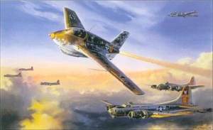 NICOLAS TRUDGIAN Me163 Interceptor Propulsado por Cohete Komet B-17 Fortaleza **RARO** - Imagen 1 de 1