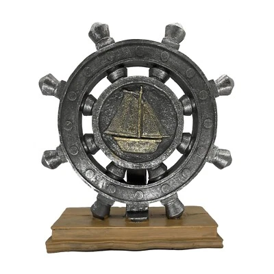 Escultura de timón decoración rueda de barco - Barco náutico caqui estilo mediterráneo S... Foto 1 de 4
