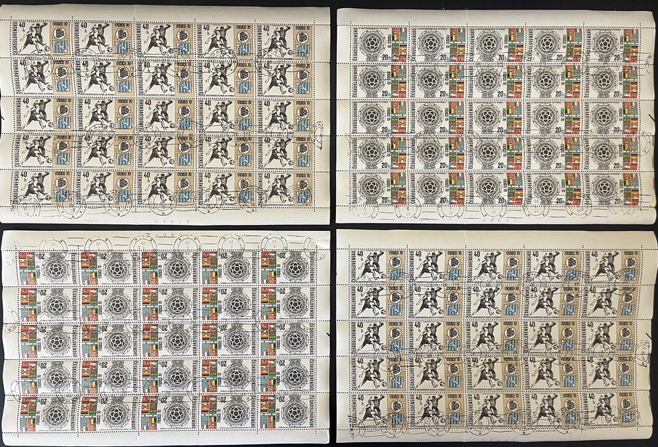 CHECOSLOVAQUIA - 1970, 4 Hojas Completas - CAMPEONATO DE FÚTBOL MÉXICO - USADO Foto 1 de 4