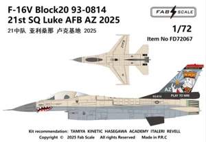 FAB FD72067 1/72 F-16V Block20 93-0814 21st SQ Luke AFB AZ 2025 - Picture 1 of 6