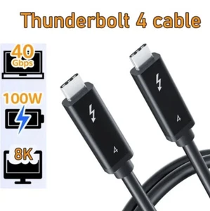 USB-C Cable 40Gbps 100W 5A Type-C Data Cable Video for Macbook Thunderbolt 4 - Picture 1 of 14