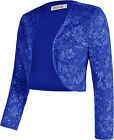 Grace Karin Women's 3/4 Sleeve Open Front Sequin Floral Lace Cropped Shrug Boler