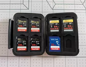 600+ GB - 7 cards! SanDisk 128GB Extreme PRO SD SDXC Card 95MB/s U3 4K Bundle - Picture 1 of 7