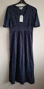 Seasalt Dress navy Chateaux Maxi Dress Rustic Spot Maritim Size uk 12 Bnwt - Picture 1 of 4