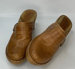 Zueco de cuero marrón Frye con tacón sin cordones para mujer talla 7,5 M - Imagen 1 de 13