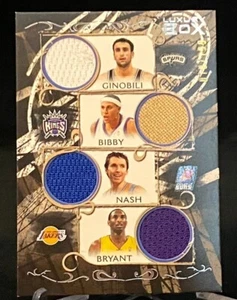 2006-07 Luxury Box Relics Quad LBQR-4 Ginobili, Bibby, Nash, Kobe GAME WORN /199 - Picture 1 of 2