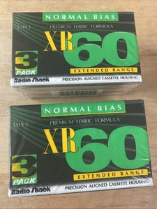 6 Tape Pack NIP Radio Shack XR60 Normal Bias Audio Cassette Tapes 60 Minutes NEW - Picture 1 of 4