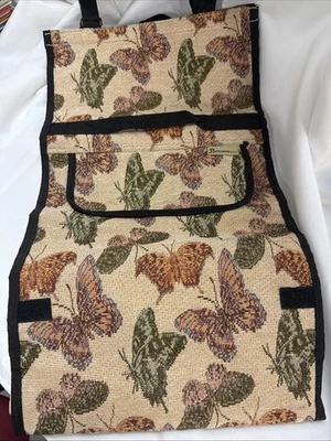 Винтажная сумка-тоут на колесиках бабочка гобелен рыночная тележка колеса складываются для хранения - Изображение 1 из 4