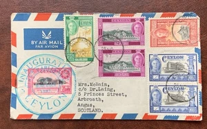 Ceylon 1947 Cover To Scotland New Constitution Commemoration 25 November - Picture 1 of 7