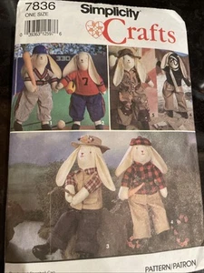 ~ Cut Sewing Pattern Simplicity Crafts 7836 For 19” Boy Bunny And Clothes - Picture 1 of 3