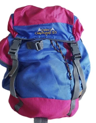 Mochila de Senderismo Vango Odyssey 35 Polair Azul/Rosa Usada con Desgaste y Desgarro Foto 1 de 4