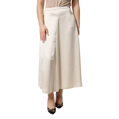 WEEKEND MAX MARA Skirt White Polyester HighWaist A-line Midi IT36/US2/XXS 190usd - Image 1 of 4