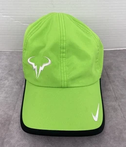 Nike Rafael Rafa Nadal Bull Hat Cap Tennis Dri Fit Lightweight Green Volt 398224 - Picture 1 of 11