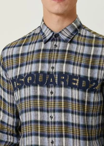 Men's DSQUARED2 D2 Relaxed DAN Shirt 100% Linen Checked Print Button Up (S/M*) - Picture 1 of 16