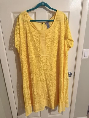 Vestido Catherine’s 3x de encaje amarillo brillante Foto 1 de 3