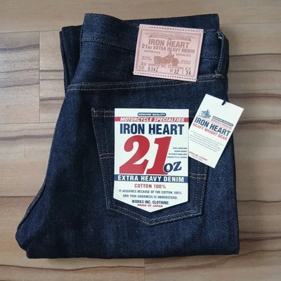 IRON HEART 634Z 21 oz Denim Regular Recto Índigo Talla 32 Hecho en Japón Foto 1 de 4