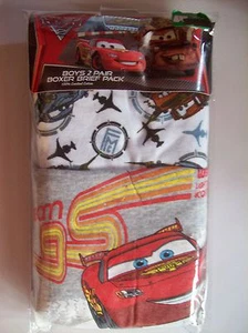 Cars Underwear Boys 2 Pair Boxer Briefs Disney Pixar 4 6 8 Team 95 Gray NIP - Picture 1 of 1