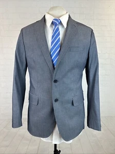 New Banana Republic Men’s Blazer 42R Gray Blue Cotton Three Button Tailored Fit - Picture 1 of 14