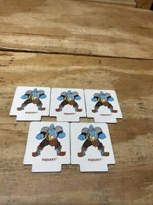 1994 Power Rangers Battling Dice Game - 5 SQUATT EVIL SPACE ALIEN TILES ONLY - Picture 1 of 1