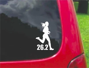 2 (PCS) 26.2 Marathon Girl Runner Stickers Decals 20 Colors To Choose From - Picture 1 of 2