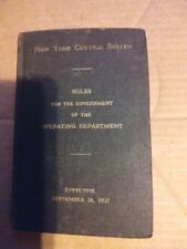 New York Central System Rules For Government of The Operating Department 1937