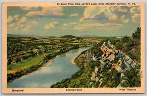 Postal West Virginia Tri-State View from Lovers Leap Near Berkeley Springs WV - Imagen 1 de 2