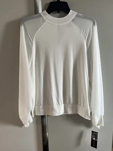 French Connection Sheer White Long Sleeve Shirt NWT MSRP $118 Light Academia - Picture 1 of 7