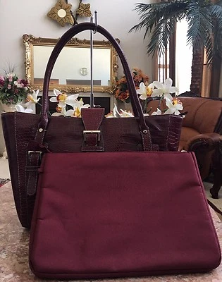 Bolso de Mano Merona Croc Cuero Repujado Viaje de Negocios Fin de Semana + Funda para Laptop Usado en Excelente Condición Foto 1 de 4