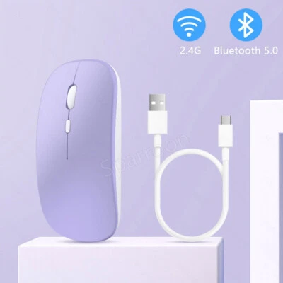 2.4GHz Bluetooth Wireless Optical Mouse USB Rechargeable RGB Mice for PC Laptop - Image 1 of 4