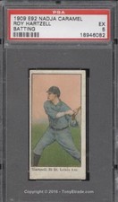 1909 E92 Nadja Caramel Roy Hartzell Batting - PSA 5