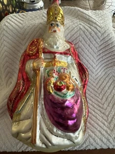 Christopher Radko 1995 THE BISHOP Weihnachtsschmuck rotes Gewand 11 Zoll - Bild 1 von 6