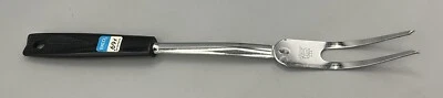Vtg Ekco Black Handle Chrome Plate Serving Cooking Fork Kitchen Utensil 11" NOS - Image 1 of 4