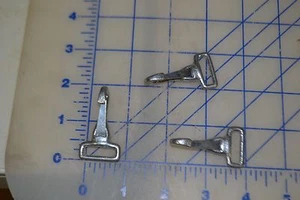 *LOT OF 3 snap clasp hook clip 2" long flat webbing 3/4" clip-on attachment - Picture 1 of 3