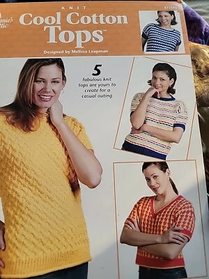 ANNIE'S ATTIC KNIT COOL COTTON TOPS 5 PATTERNS & PRETTY IN PONCHOS 10 DESIGNS - Image 1 of 4