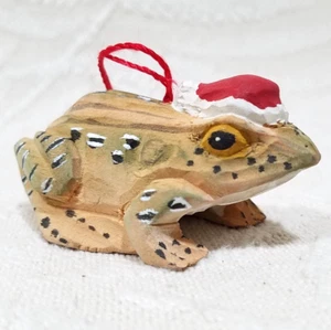 RANA CON SOMBRERO DE SANTA 3" ADORNO ÁRBOL DE NAVIDAD - Imagen 1 de 9