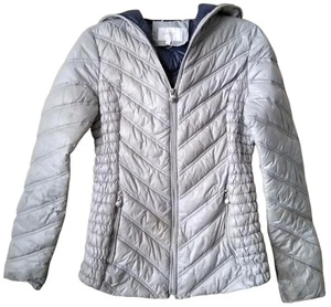 Laundry Shelli Segal Womens Grey Lightweight Packable Puffer Coat Zipped Small - Picture 1 of 12