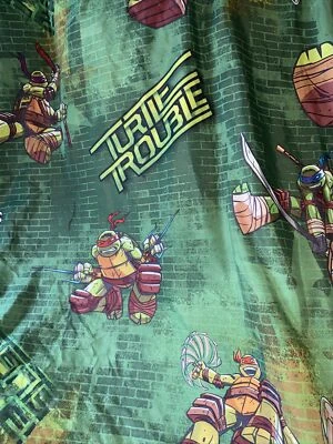 忍者神龟 Nickelodeon 平双床床单亮绿色 TMNT — 第 1/4 张图片