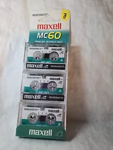 Maxell MC-60 3pk Confezione da 3 Microcassette 60 Minuti Sigillate Microcassette Nuove - Foto 1 di 3