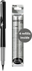 Pocket Brush Pen Black Barrel Grey Ink + 4 Ink Cartridge Refills (Gfkp3-N)