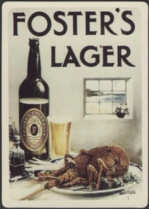 Playing Cards Single Card Old Wide FOSTER’S LAGER BEER Brewery Advertising Art D - Picture 1 of 3