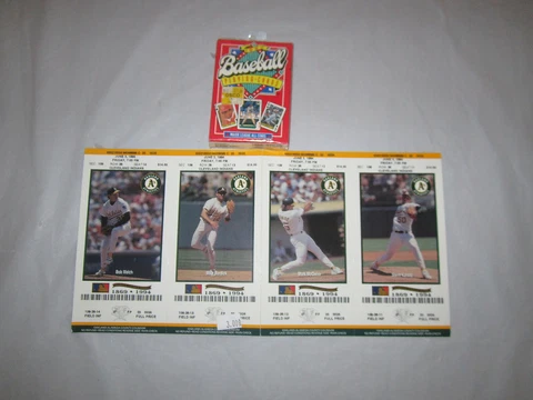1991 Major League All Stars Baseball Playing Cards NEW & 1994 Oakland A's Ticket Cover