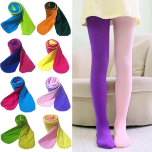 Child Kid Velvet Ballet Dance Pants Girls Stitching Candy Color Tight Pantyhose - Picture 1 of 20