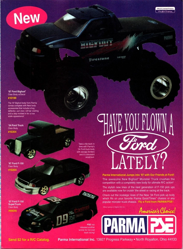 Parma Bigfoot RC Ford Truck Print Ad Ephemera Wall Decor Castrol - Image 1 of 1