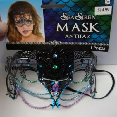 Máscara de sirena de mar. Antifaz. Tachonado. Muy bonito. Ideal para Halloween. #619 Foto 1 de 3