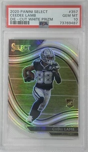 2020 Panini Select CEEDEE LAMB Field Level White Prizm Rookie #357 RC PSA 10 - Picture 1 of 4